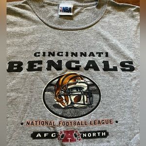 Vintage Cincinnati Bengals Helmet Logo AFC Tee T Shirt SZ XL Gray VTG